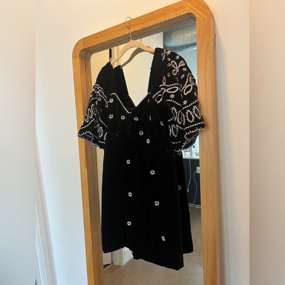 Elegant Black Embroidered Dress